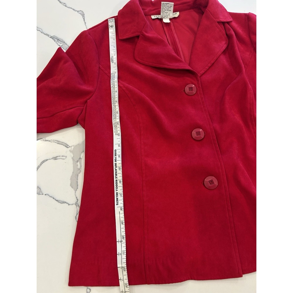Requirements Women's Long Sleeve 3 Button Blazer, Red Size Large - Picture 8 of 9